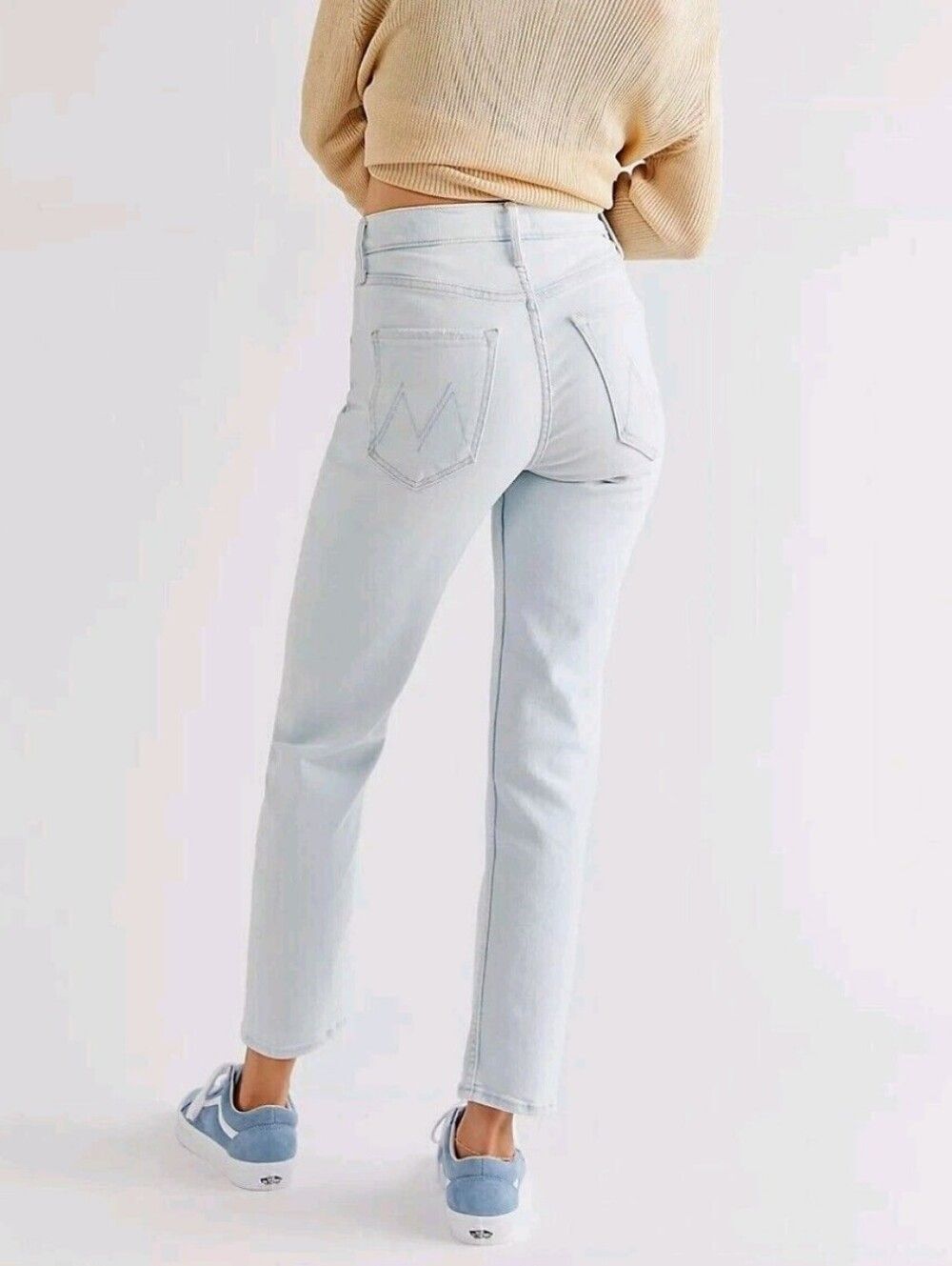 MOTHER Women Pina Colada Paradise Light Blue The Pixie Tomcat Ankle Jean Size 26 - Picture 2 of 16